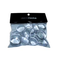 2 x 100g Packs Clear Olive Shaped Deco Beads 30mm x 25mm Acrylic GMB046CL