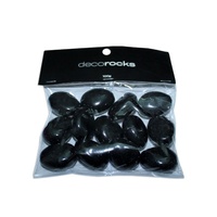 100g Black Olive Shaped Deco Beads Pack 30mm x 25mm Acrylic