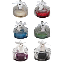 1pce Circus Tent Jar Scented Candle Vintage Style with Bow Ribbon 25 Hours Burning