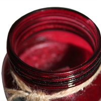 Mason Style Jar Scented Candle w/ Key Motif Vintage Style 40 Hours Burning