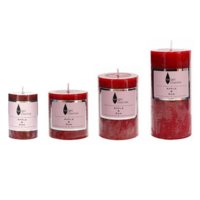 Twilight Essential Pillar Candles Set Apple & Pear Scented Wax 4 Pieces