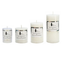 Twilight Essential Pillar Candles Set Buttercream & White Strawberry Scented 4 Pieces