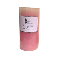 Twilight Essential Pillar Candle Pink Vanity & Rosewater Cream Scented 6.8x14cm