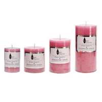 Twilight Essential Pillar Candles Set Pink Vanity Rosewater Cream Scented 4 Pieces