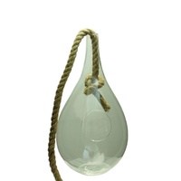 1 x 40cm Tear Drop Hand Blown Hangin Glass Terrarium for Miniture Plants, Herb