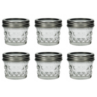 6pce 110ml 6cm Storage Glass Jar with Lattice Pattern, Candle Making