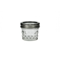6cm Storage Glass Jar with Lattice Pattern, Kitchen Decor, Candle Making 110ml