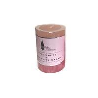 Twilight Essential Pillar Candle Pink Vanity Rosewater Cream Scented 5x7.5cm