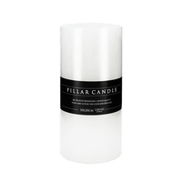 Premium 10x20cm White Flat Top Pillar Church Candle Lead Free 128 Hours Burn