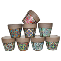 1pce 14cmx12.5cmD Ceramic Pot Planter in Urban Turkish/Moroccan Style