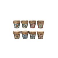 1pce 7.2cmx7cmD Ceramic Pot Planter in Urban Turkish/Moroccan Style