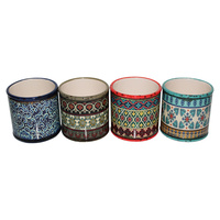 1pce Turkish/Urban Inspired Ceramic Flower Pot 9.8x9.5cmH Round Cylinder Look