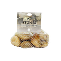 New 1pce Garden River Stone / Pebbles in Net 1Kg - Yellow