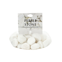 New 1pce 1kg Marble Deco Stone Rocks Tumbled in Net 1kg White