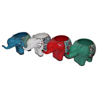 New 1pce Elephant Turkish/Urban Inspired Ceramic Flower Pot Large Size 32.5x21cmH