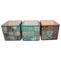 New 1pce Turkish/Urban Ceramic Flower Pot in Pastel Colours 13.5x12.5cmH