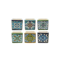 New 1pce Turkish/Urban Inspired Ceramic Flower Pot 10x10cmH Square