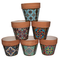 New 1pce Turkish/Urban Ceramic Flower Pot Traditonal 16.5x15cmH