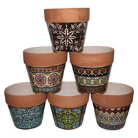 New 1pce Turkish/Urban Ceramic Flower Pot Rustic 16.5x15cmH
