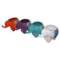 Ceramic Pot Elephant Mixed 17x10cm Mandalla Design Planter
