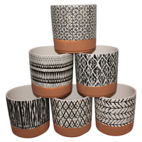 New 1pce Black and White Modern Ceramic Flower Pot 14x14cmH