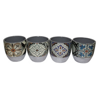 New 1pce Turkish/Urban Inspired Ceramic Flower Pot 13.5x13.2cmH Round Look