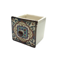 Teal Drawer Design Ceramic 9cm Pot Planter for Herbs, Succulents, Flowers