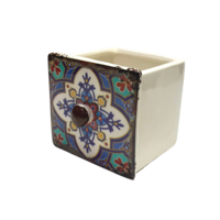 Dark Blue Drawer Design Ceramic 9cm Pot Planter for Herbs, Succulents, Flowers