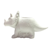 White Dinosaur Ceramic 24.5cm Pot Planter for Herbs, Succulents, Flowers
