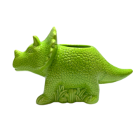 Green Dinosaur Ceramic 24.5cm Pot Planter for Herbs, Succulents, Flowers