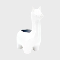 New 1pce White 26cm Pot Llama Planter Herb Garden Ceramic