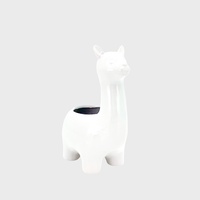 New 1pce White 19cm Pot Llama Planter Herb Garden Ceramic Flower