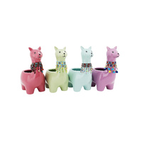 New 1pce Llama Ceramic Pot 14.5x9.2x19.5cm Ceramic for Herbs and Plants