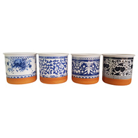 New 1pce Round Flower Pot Ceramic 13x12cm Willow Design