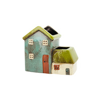 New 1pce Ceramic Planter House Old Country Style 19x10.5x17cm Herb and Succulent Pot