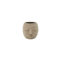 New 1pce Flower Pot Head Stoneware 9x7.7x7.5cm Herbs and Succulents