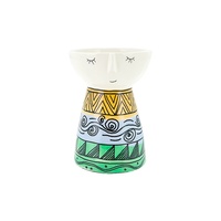 New 1pce Pot Face 10x10x14.5cm Planter Ceramic Garden