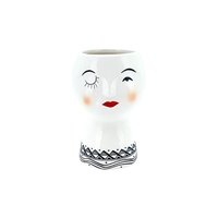 New 1pce Pot Head 10x10x14.5cm Flower Herb Planter Ceramic Garden