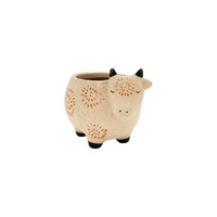 New 1pce Pot Flower Cow 11.6x8.4x9cm Flower Herb Planter Garden Ceramic