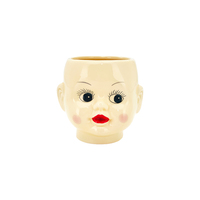 Pot Doll Head 13x13x12.5cm Glazed Ceramic Planter, Herbs & Succulents