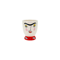 New 1pce Small Flower Pot Frida 8.3x8.3x10.3cm Glazed Ceramic Herbs and Succulents Planter 