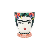 New 1pce Large Flower Pot Head Frida 13.5x13.5x16cm Glazed Ceramic Succulents Planter