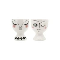 1pce Flower Pot Face 2 Ass 12.5x12.5x15cm Glazed Ceramic Herbs & Succulents Planter