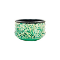 New 1pce Green Ceramic Flower Pot Vase 20.5cm x 12cm High Eclectic Design