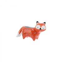 1pce Orange Fox 17.7cm Ceramic Pot Planter for Herbs, Succulents, Flowers