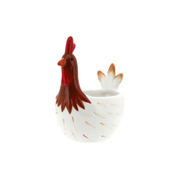 Chicken Pot Cute 8.5x13x13.5cm Glazed Ceramic Planter, Herbs & Succulents