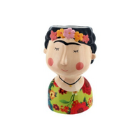 Frida Kahlo Head Pot Planter, Glazed Ceramic Mexican Style Flower 24cm Large