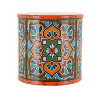 1pce Orange Round Ceramic 13.5cm Pot Planter for Herbs, Succulents, Flowers