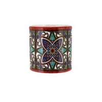 1pce Red X Round Ceramic 10cm Pot Planter for Herbs, Succulents, Flowers