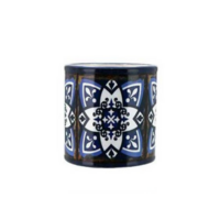 1pce Dark Blue Round Ceramic 10cm Pot Planter for Herbs, Succulents, Flowers